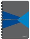 Leitz Caiet, A5, liniat, 90 de coli, copertă cartonată laminată, LEITZ „Office, gri-albastru