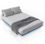 Juskys Ágy desing 140 x 200 fekete LED háttérvilágítással (301462)