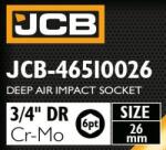 JCB Ütvefúró Fej 3/4" Cr-Mo 6-Szegmens 26mm Dugókulcs (F59806)