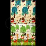 CHOMIK KÉTOLDALÚ OKTATÓ SZŐNYEG 180x200x1 CM HORDOZHATÓ ÁLLATOK-FÁK + Táska *4350 (CH-KID4350)