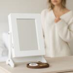 CHOMIK Ékszertartó tükörrel, fehér, 21 x 15 x 35 cm *5775 (CH-PHO5775)