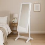 CHOMIK Ékszertartó tükörrel, fehér, 34 x 35, 5 x 120 cm *8119 (CH-PHO8119)