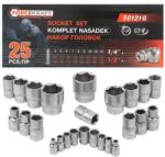 ForceKraft 25 db-os 1/4" & 1/2" dugókulcs készlet (4-32 mm) (6-faceted) (F57683)