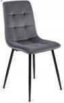Mebel Elite Étkezőszék szürke színben, bársony kárpittal PERU