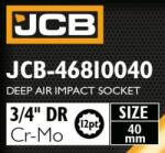 JCB Ütőfej Mély 3/4" Cr-Mo 12-szögletű 40mm Dugókulcs In Hungarian, it remains the same since it is a technical product name: **JCB Ütőfej Mély 3/4" Cr-Mo 12-szögletű 40mm Dugókulcs** However, if you need