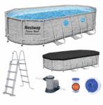 Bestway RATTAN KIVITELEZÉSŰ MEDENCE/ OVÁLIS ABLAK 549 x 274 x 122 cm (MEDENCE, SZŰRŐSZIVATTYÚ, LÉTRA, PADLÓ, TAKARÓ) *6752 (CH-BES56716)