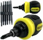 Rockforce Kétoldalas racsnis csavarhúzó állítható bitjeikkel és kapcsolóval (F51771)