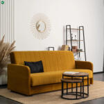 Mebel Elite Kihúzható kanapé mustárszínű velúr kárpitozással - PORTO