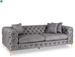 Mebel Elite SORRENTO 3S háromszemélyes kanapé, szürke bársony