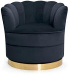 Atreve SISI Forgó Fotel Kagyló Kárpitozott Tengerészkék Arany