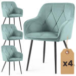 AKORD AKORD DIAMANTE kárpitozott szék welúr türkiz fekete lábakkal (AKO-4xDIAMANTE-TUB)