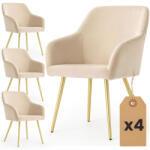 AKORD ESTELLE tapicerowane szék welur bézs arany lábakkal 4 db-os szett (AKO-4xESTELLE-BEG)