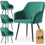 AKORD ESTELLE Tapicerowane Szék Welur Palackzöld Fekete Lábakkal (AKO-4xESTELLE-BGB)
