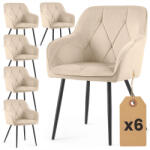 AKORD DIAMANTE kárpitozott szék welur bézs fekete lábak 6 db-os szett (AKO-6xDIAMANTE-BEB)