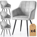 AKORD AKORD LUXANO kárpitozott szék welúr szürke fekete lábakkal 4 db-os szett (AKO-4xLUXANO-GRB)
