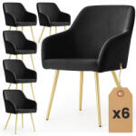 AKORD ESTELLE Étkezőszék Welúr Fekete Arany Lábakkal 6 db (AKO-6xESTELLE-BLG)