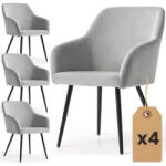AKORD AKORD ESTELLE kárpitozott szék welur szürke fekete lábakkal 4 db-os szett (AKO-4xESTELLE-GRB)
