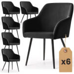 AKORD ESTELLE Étkezőszék Welúr Fekete Fekete Lábakkal 6 db-os Szett (AKO-6xESTELLE-BLB)
