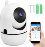 Verk Group Monitor bebeluși cu cameră IP, HD, rotativă, cu vizionare nocturnă, WiFi, audio bidirecțional, culoare albă (06299) Aparat supraveghere bebelus