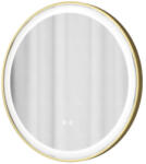 Gamma Lustro kerek fürdőszobai led tükör, energiatakarékos, arany, 70x70 cm (MO70-70gd)