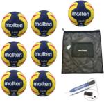 Molten Pachet 7 mingi handbal Molten H3X3400 aprobate IHF, marime 3 + pompa si sac (7xH3X3400-DHP-SPB)