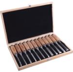 EXTOL PREMIUM 5 év fafaragó készlet ; 12db, fanyelű, dobozban, Cr. V. , HRC 58-60 (8812405)