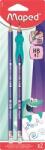 Maped Grafitceruza radírral, HB, háromszögletű, ceruzafogóval, MAPED „Kidy Learn (IMA853500)