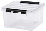 SMARTSTORE Műanyag tárolódoboz, 8 liter, fekete fogantyúkkal, SMARTSTORE „Classic 12, átlátszó (CSDSMART32)