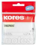 KORES Öntapadó jegyzettömb, 75×75 mm, 75 lap, KORES, áttetsző (IK48187)