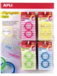 APLI Szövegkiemelő szalag display, 32 db, APLI, különböző színekben (LCA19665) - becsiirodaker