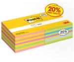 3M POSTIT Öntapadó jegyzettömb, 76×76 mm, 2×450 lap, 3M POSTIT, vegyes színek (LP2028PPX2)