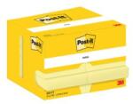 3M POSTIT Öntapadó jegyzettömb, 51×76 mm, 12×100 lap, 3M POSTIT, kanári sárga (LP656CY)