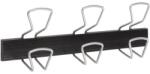 ALBA Ruhafogas, fali, fém, 3 db fém akasztóval, ALBA, fekete/ezüst (BAF57)