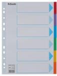 ESSELTE Regiszter, karton, A4, 6 részes, írható előlappal, ESSELTE „Standard, színes (E100192)