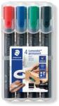 STAEDTLER Alkoholos marker készlet, 2-5 mm, vágott, STAEDTLER „Lumocolor® 350, 4 különböző szín (TS350WP4)