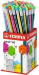 STABILO Grafitceruza radírral display, HB, hatszögletű, STABILO „Pencil 160 (TST2160721HB)