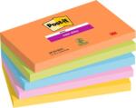 3M POSTIT Öntapadó jegyzettömb, 76×127 mm, 5×90 lap, 3M POSTIT „Super Sticky Boots, vegyes színek (LP6555SSBO)