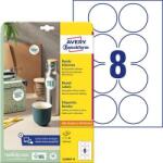 Avery-Zweckform Etikett, 69 mm, kör, eltávolítható, AVERY ZWECKFORM, 80 etikett/csomag (AY6228REV10)