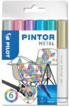 Pilot Dekormarker készlet, 1 mm, PILOT „Pintor F 6 különböző metál szín (PDMPTFM6)