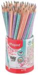 Maped Grafitceruza radírral, ceruzatartó, HB, háromszögletű, MAPED „Black`Peps Pastel, vegyes pasztell színek (IMA851769)