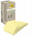 3M POSTIT Öntapadó jegyzettömb, „Z, 76×76 mm, 16×100 lap, környezetbarát, 3M POSTIT, sárga (LPR3301T)
