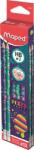 Maped Grafitceruza radírral, HB, háromszögletű, MAPED „Pixel Party, 12 darab (IMA851817)