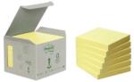 3M POSTIT Öntapadó jegyzettömb, 76×76 mm, 6×100 lap, környezetbarát, 3M POSTIT, sárga (LP6541B)