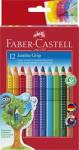 Faber-Castell Színes ceruza készlet, háromszögletű, FABER-CASTELL „Jumbo Grip, 12 különböző szín (TFC110912)