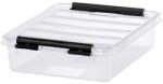 SMARTSTORE Műanyag tárolódoboz, 1 liter, fekete fogantyúkkal, SMARTSTORE „Classic 1, átlátszó (CSDSMART24)