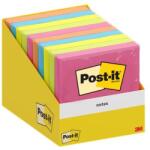 3M POSTIT Öntapadó jegyzettömb, 76×76 mm, 100 lap, 3M POSTIT, vegyes szín (LP6820COLW10)