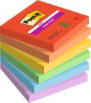 3M POSTIT Öntapadó jegyzettömb, 76×76 mm, 6×90 lap, 3M POSTIT „Super Sticky Playful, vegyes színek (LP6546SSPLA)
