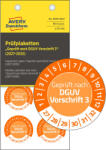 Avery-Zweckform No. 6976-2027 narancssárga színű, 30 mm átmérőjű, öntapadós időjárásálló felülvizsgálati címke, 2027-2032-es évszámmal, Geprüft nach DGUV Vorschrift 3 felirattal - kiszerelés: 80 címke / csomag