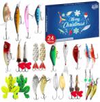  Horgász Adventi Naptár Horgászoknak 24 Csali Férfi Horgászat (Skrzynka na ryby niebieski 24dni)