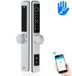 Portass-key Yala smart ultraslim cu maner rotund pentru usi termopan, control TTLock, argintiu (slim s-m)